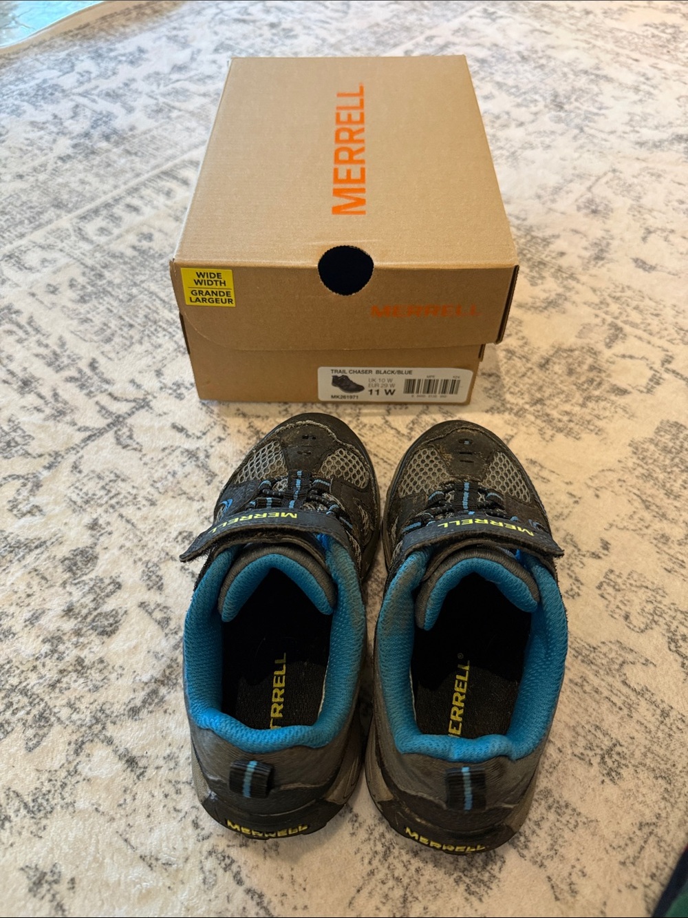 Merrell Kids Grey with Blue Accent Trail Sneakers